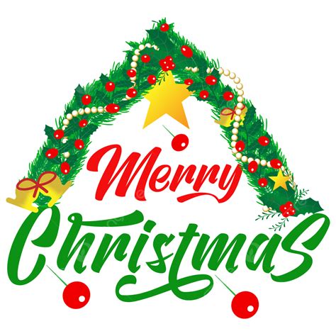 Merry Christmas Word Art Transparent