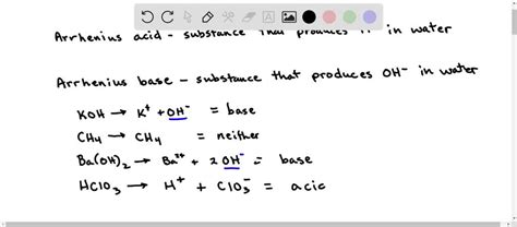 Solved Classify Each Of These Compounds As An Arrhenius Acid An