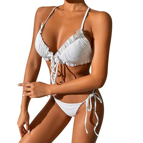 Xiuh Bikini Set For Women Lightly Lined Swimsuit Triangle Bikini Shorts