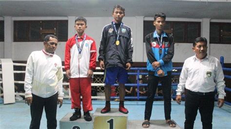 Rebut Dua Medali Emas Belitung Timur Juara Umum Cabor Tinju Popda XI