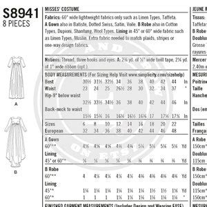 Simplicity S Sewing Pattern Misses Empire Waist Regency Gown And