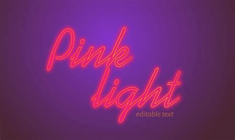 Premium Vector | Pink light text effect