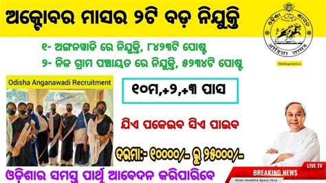 October Months Top 02 Odisha Government Jobs Vacancy Odisha Govt Jobs