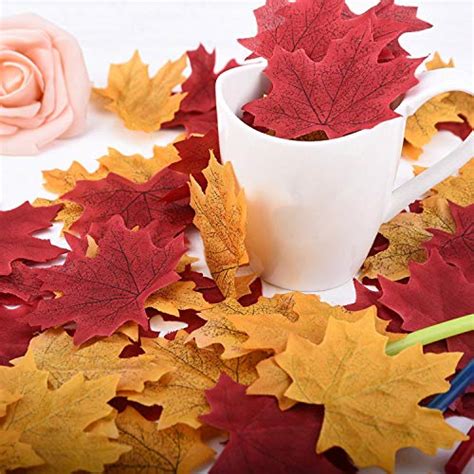 Whaline Pieces Artificial Autumn Maple Leaves Mixed Fall Colored