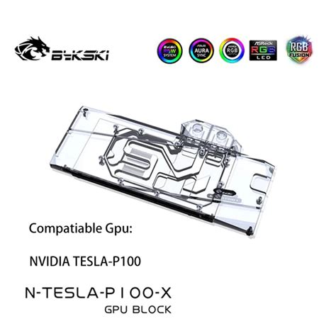 Bykski GPU Water Cooling Block For NVIDIA TESLA-P100 Full, 52% OFF