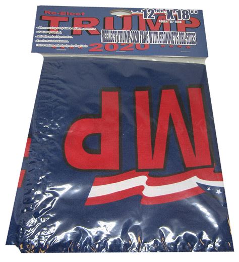 Re Elect Trump 2020 Blue 2 Sided 100d Woven Poly Nylon 12x18 Flag