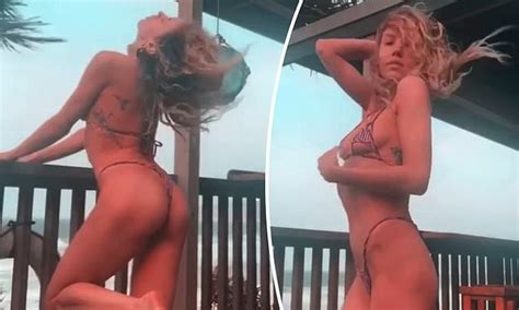 Imogen Anthony Flaunts Her Incredible Physique In Barely There Pink Leopard Print Bikini Daily
