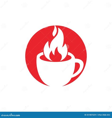 Hot Coffee Vector Logo Design Template Stock Vector Illustration Of Icon Fire