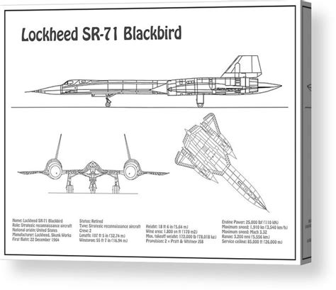 SR 71 Blackbird Airplane Blueprint Drawing Plans Schematics Bd