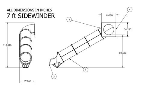 Sidewinder Tube Slide With Single Turn For Existing Decks Practice Sports