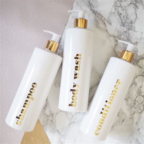 Gold Reusable Bathroom Bottles Refillable Shampoo Bottles Bottle