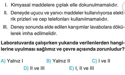 Kimya Uygulamalar Nda Sa L Ve G Venli I Test Z S N F Testleri