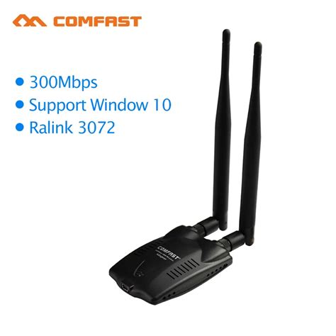 Comfast 300 Mbps Wi Fi Usb Adaptador Wireless 802 11b G N Com Dual 6dbi Antena Ralink Rt3072