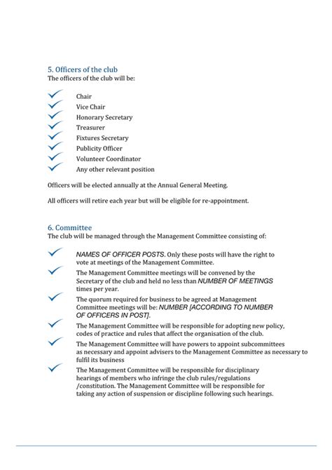 Club Constitution Template In Word And Pdf Formats Page 2 Of 4