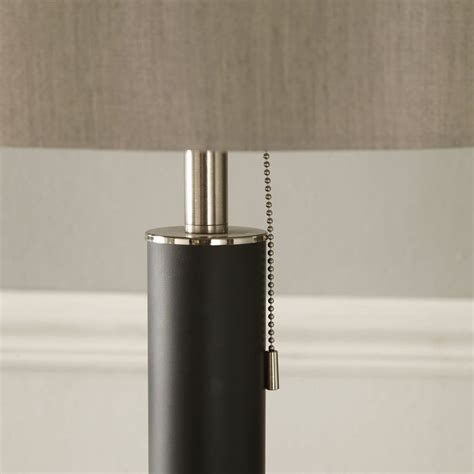 Jozef Brushed Silver And Matt Black Metal Floor Lamp Black Metal