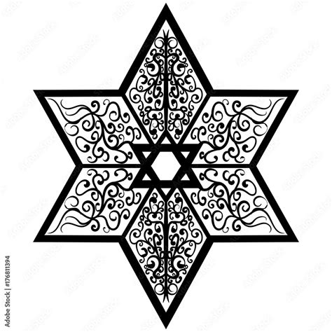 vector sketch tattoo star of Solomon illustration Stock Vector | Adobe ...