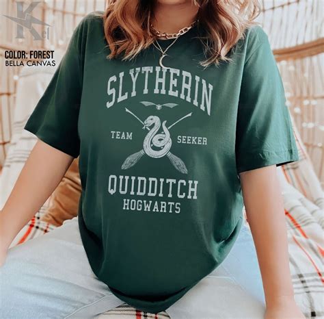 Slytherin Team Seeker Quidditch Shirt Harry Potter Quidditch Etsy