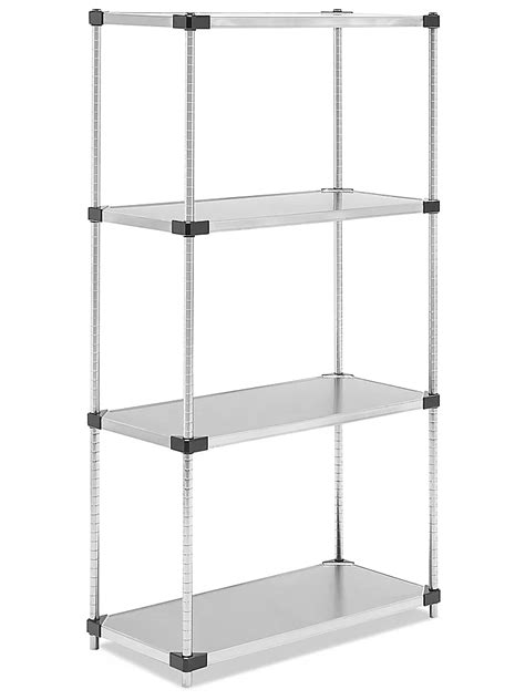 Solid Stainless Steel Shelving - 36 x 18 x 72" H-5466 - Uline