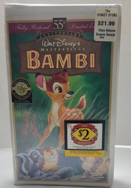 Bambi Th Anniversary Disney S Masterpiece Vhs Limited Edition New