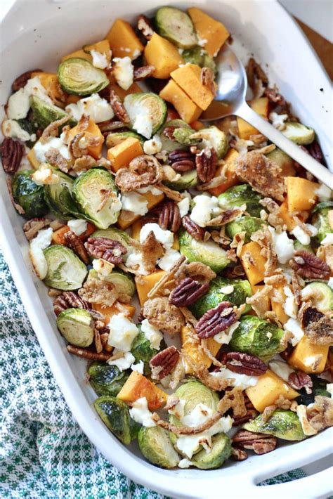 Roasted Brussel Sprouts And Butternut Squash With Pecans Milk Honey