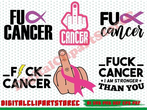 Fuck Cancer Svg Breast Cancer Fuck Cancer Design Fuck Cancer Clipart