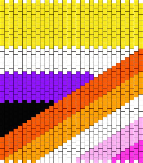 Non Binary Lesbian Pride Kandi Pony Bead Patterns Misc Kandi Patterns For Kandi Cuffs