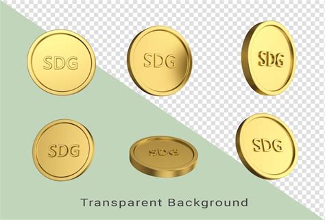 Premium PSD | 3d illustration set of gold sudanese pound coin in ...