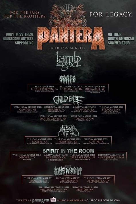 Pantera And Lamb Of God North American Tour Support Announced Lambgoat