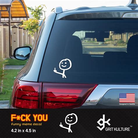 Gritkulture Fuck You Funny Meme Calcoman A Grande De Vinilo Para Autos Camiones Ventanas