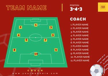 Customize team lineup templates to print 