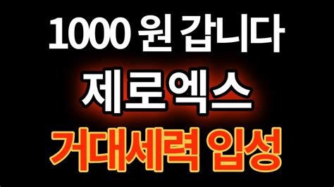 제로엑스 제로엑스코인 새로운 주인공으로 등장 1000원 갑니다 YouTube