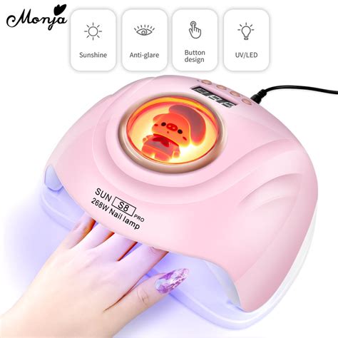 Monja W Intelligent Nail Dryer Art Pink Uv Led Lamp Gel Polish Fast