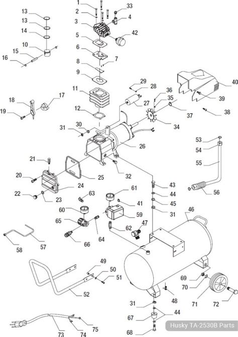 Husky Gallon Portable Air Compressor Ta B Parts