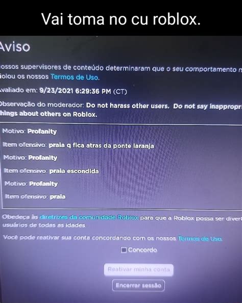 Vai toma no cu roblox ossos supervisores de conteúdo determinaram que