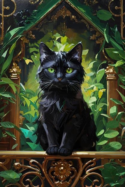 Premium AI Image | Black cat art