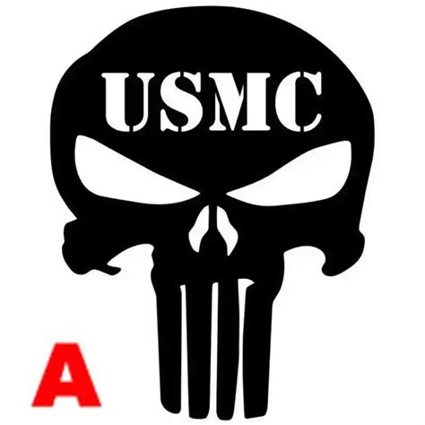 Usmc Punisher Skull Skeleton Car Sticker Decal Motorcycle Decorative