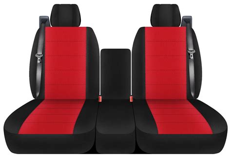 Truck Seat Covers 2004 2008 Ford F 150 With Integrated Seat Belts Black Red Ebay