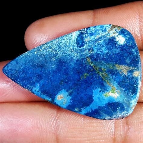 X X Mm Size Cts Natural Azurite Pear Cabochon Loose