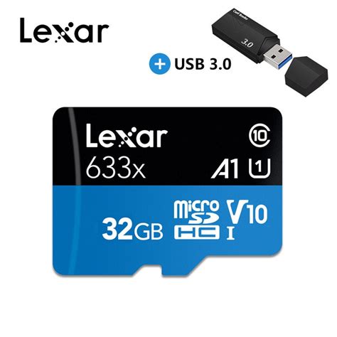 Lexar 633x Cartão Micro sd 32GB 512GB 256GB 128GB 64GB Leitor De