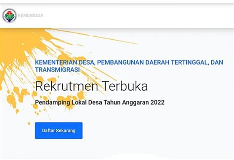 Link Pendaftaran Rekrutmen Pendamping Desa Jadwal Syarat Dan