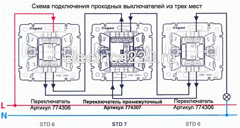 Схема подключения проходного перекрестного