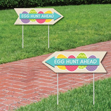 Big Dot Of Happiness Easter Egg Hunt Easter Bunny Party Sign Arrow