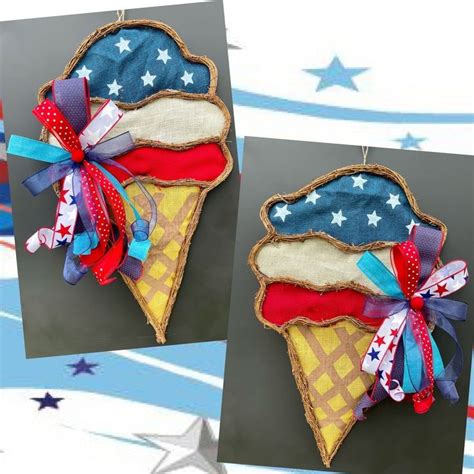 Patriotic Ice Cream Cone Door Hangers