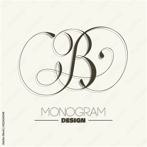 Stylish calligraphy letter B monogram design Stock Vector | Adobe Stock