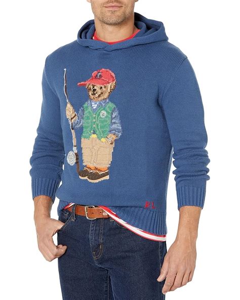 Polo Ralph Lauren Polo Bear Cotton Hooded Sweater | Zappos.com