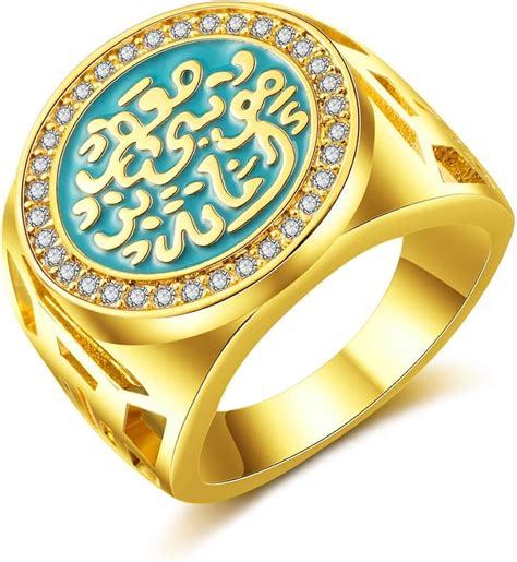 Crystal Arabic Women Gold Rings Ancient Jewelry Men Large Fashion