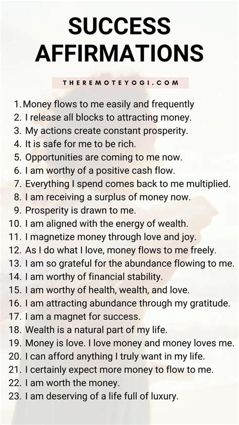 50 affirmations for abundance mindset – Artofit