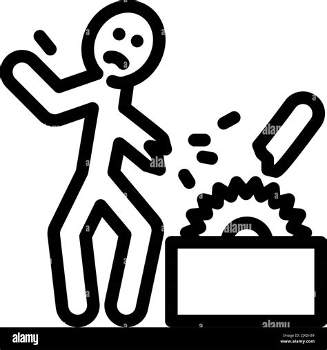 Work Injury Man Accident Line Icon Vector Illustration Stock Vector