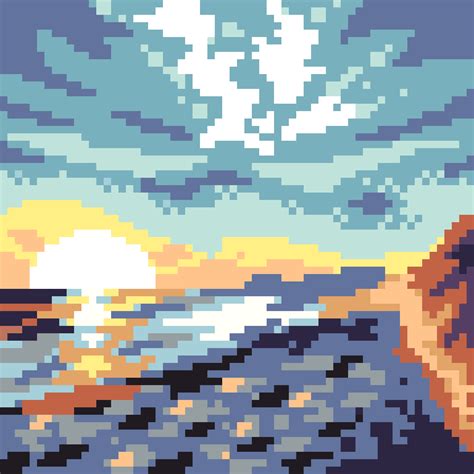 Pixilart Sunset By The Beach By Verycraftyboss