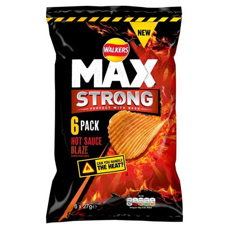 Walkers Max Strong Hot Sauce Blaze Flavour Potato Crisps G Pk Cpt International